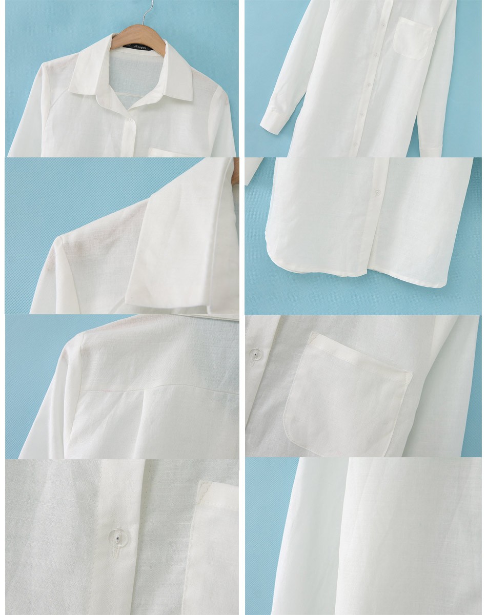 シャツ　春　長袖　レディース　ボタンダウンシャツ　送料無料　 カジュアル  フリーサイズ　白