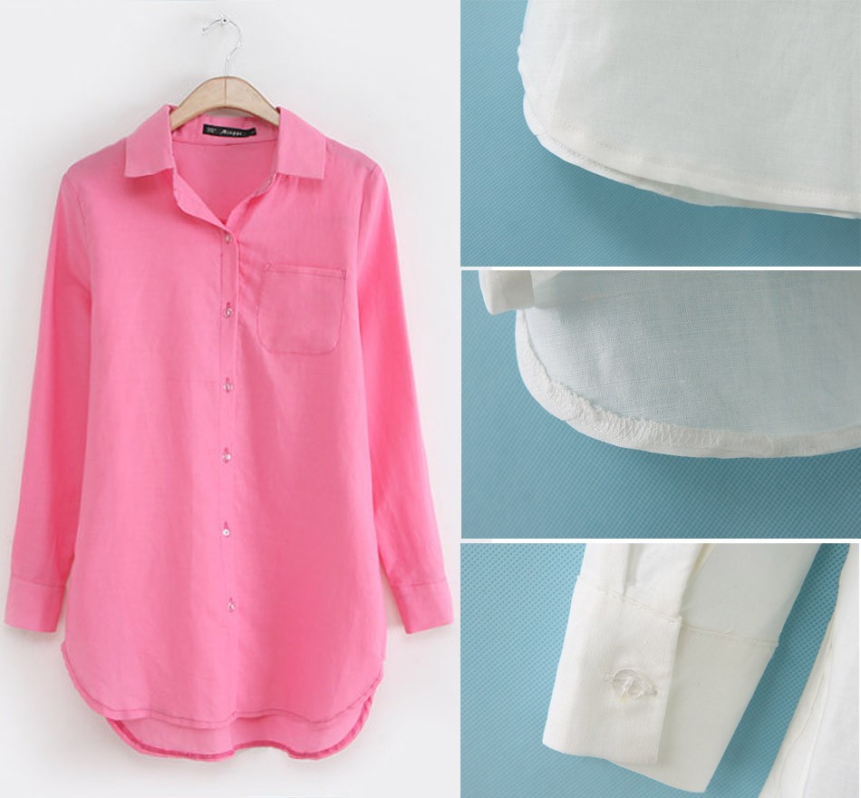 シャツ　春　長袖　レディース　ボタンダウンシャツ　送料無料　 カジュアル  フリーサイズ　白