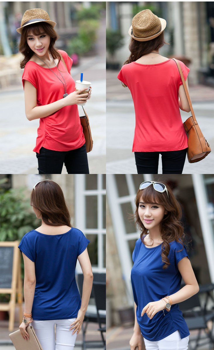 シャツ　春　半袖　レディース カジュアル トップス　　Tシャツ　ブラウス　丸襟