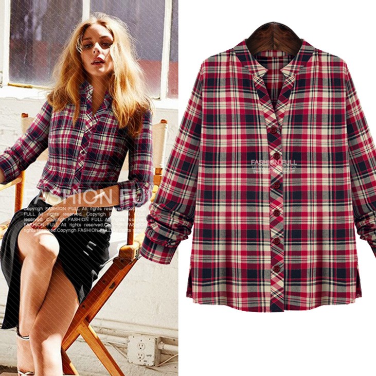 シャツ　春　長袖　レディース　ボタンダウンシャツ　送料無料　 カジュアル トップス　ブラウス　チェックシャツ