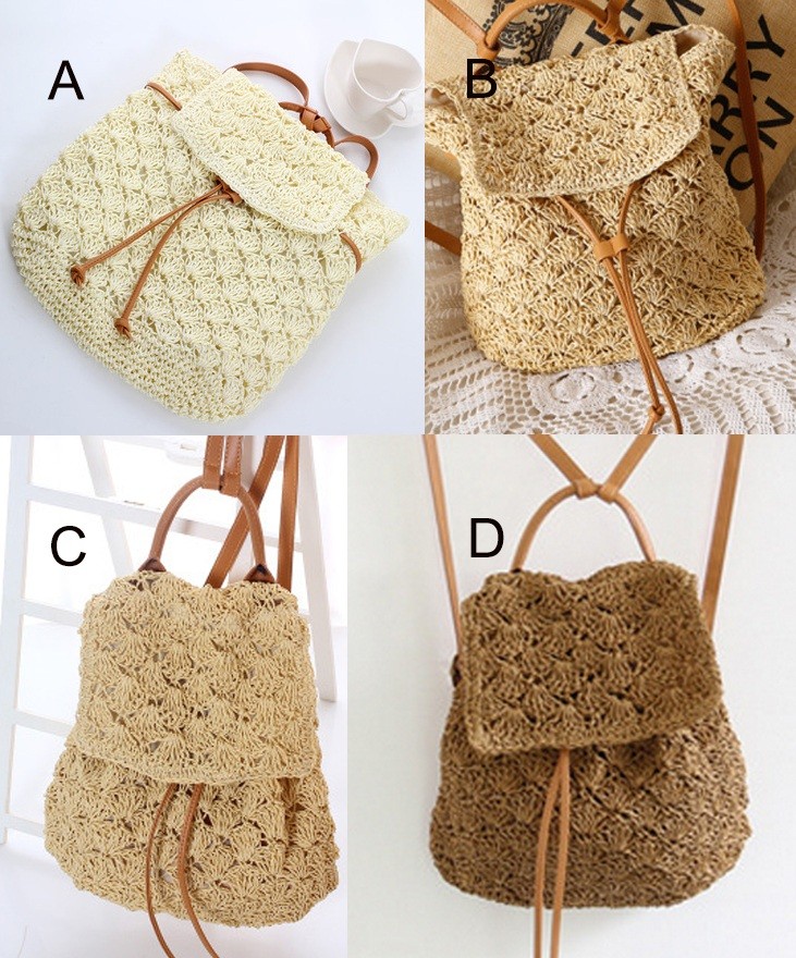 レディース　バッグ　かごバッグ　リュック　天然素材　網目　カジュアル　夏　送料無料