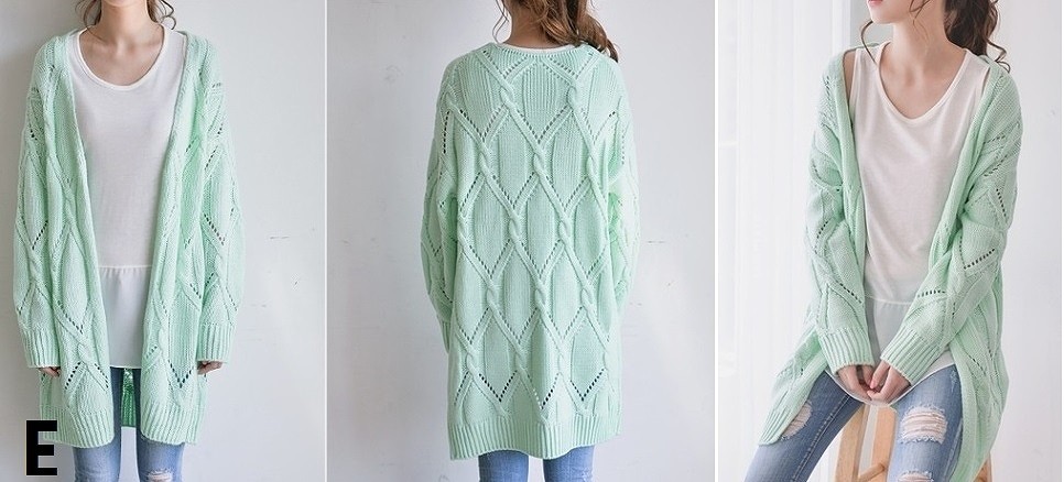 レディース　トップス　カーディガン　パステルカラー　ロング　冷房対策　春　夏　フリーサイズ　かぎ編み　透け感　羽織物　送料無料