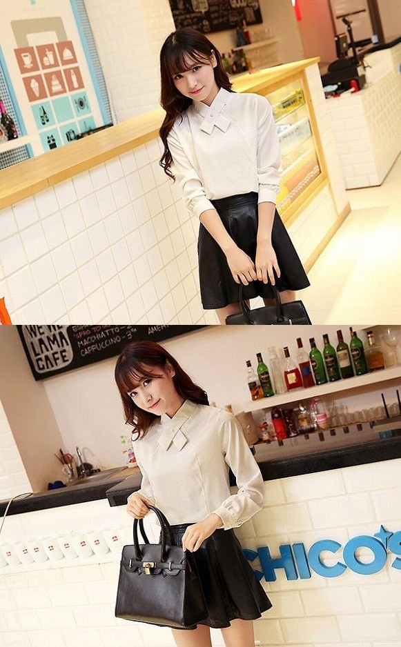 レディース　シャツ 秋　冬　シンプル　無地　ビジネス　プライベート　フォーマル　カジュアル　トップス　白　送料無料