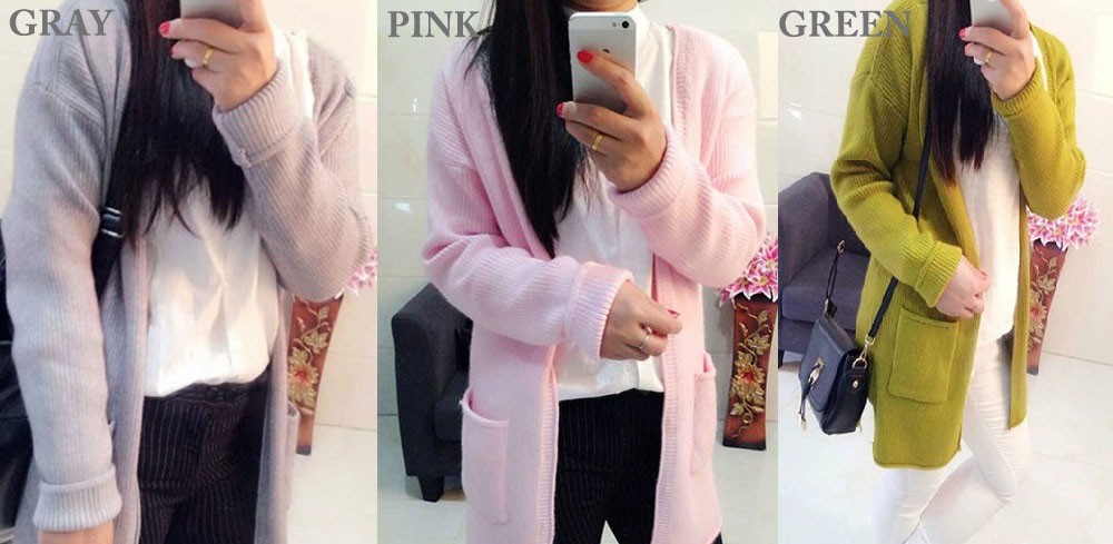 レディース　セーター ニット カーディガン　アウター　羽織　シンプル　長袖　秋　冬　カラバリ　ピンク　グレー　ホワイト　キャメル　グリーン　サーモンピンク　送料無料