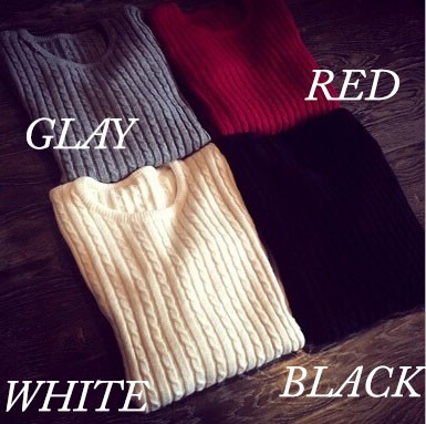 レディース　秋　冬　トップス　ニット　セーター　定番　長袖　シンプル　おしゃれ　レッド　ブラック　グレー　シルバー　送料無料