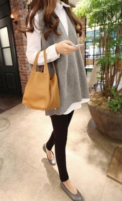 レディース　ベスト　トップス　秋　冬　トレンド　人気　グレー　Ｖネック　ゆったり　カジュアル　シンプル　ロング　送料無料