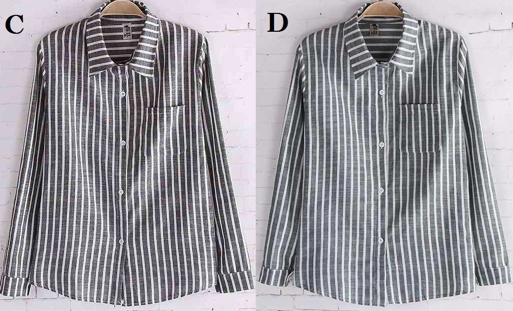 レディース　トップス　シャツ　ストライプ　ブルー　グレー　グリーン　春　夏　長袖　定番　人気　羽織　万能　送料無料