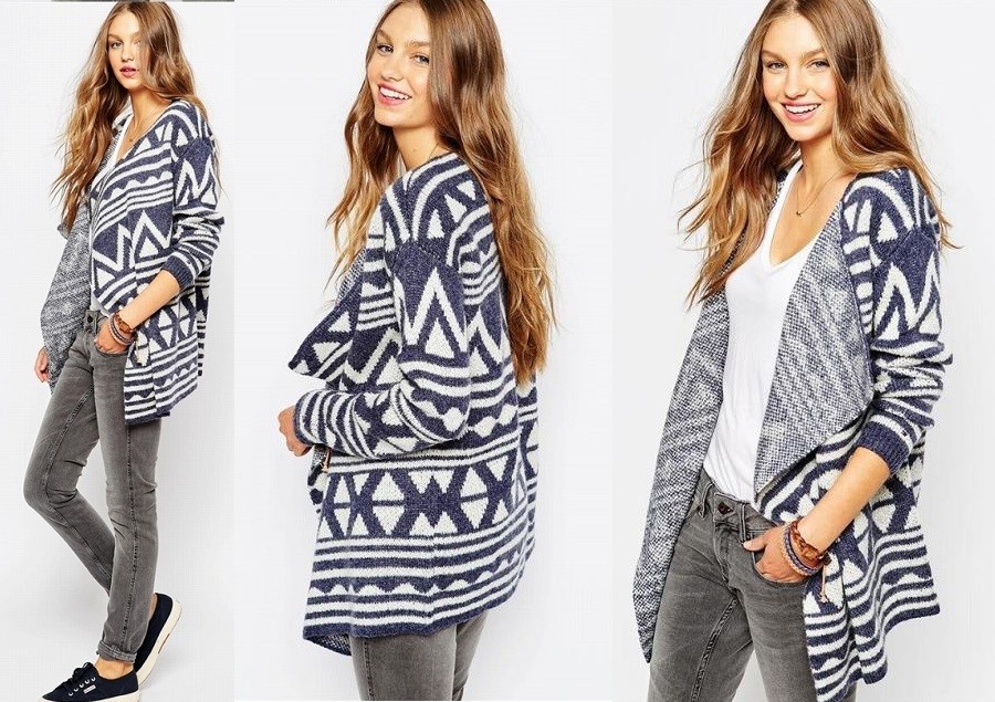 レディース　カーディガン　羽織　アウター　タッキー柄　大人コーデ　カジュアル　送料無料