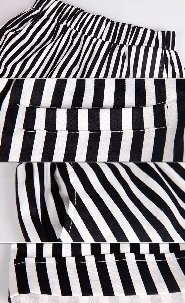 レディース　ボトムス　パンツ　ガウチョパンツ　トレンド　人気　ストライプ　ホワイト　送料無料