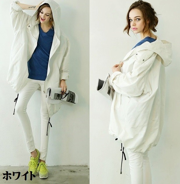 レディース　アウター　ブルゾン　羽織　春　秋　ジャンパー　カジュアル　スポーツ　白　黒　送料無料