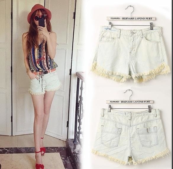 レディース　ボトムス　パンツ　ショートパンツ　ミニ　カジュアル　フリンジ　トレンド　ホワイト　春　夏　送料無料