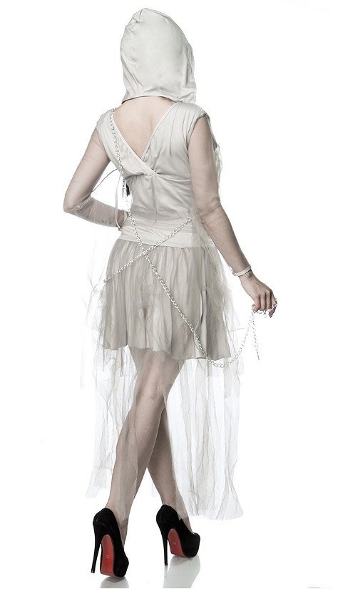 レディース　ハロウィン　コスチューム　スケルトン　ドクロ　スカル　ゴースト　フリーサイズ　本格派　リアルデザイン　公演　演劇　お化け　ハロウィン　コスプレ　衣装　イベント　パーティ　仮装　ホワイト　送料無料