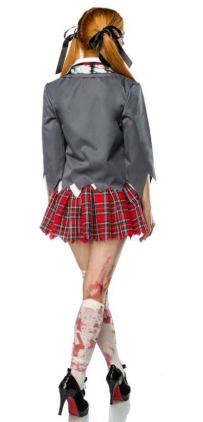レディース　ハロウィン　コスチューム　制服　学生服　吸血鬼　魔女　ゾンビ　ブラッディ　ゴースト　フリーサイズ　本格派　リアルデザイン　公演　演劇　お化け　ハロウィン　コスプレ　衣装　イベント　パーティ　仮装　グレー　ホワイト　ブラック　送料無料