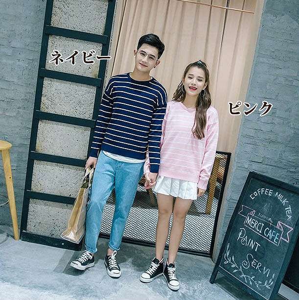 メンズ　レディース　ニットセーター　クルーネック　プルオーバー　ストライプ　スリム　トップス　ストリート　カジュアル　普段着　デイリー　おしゃれ　ホワイト　ブラック　送料無料