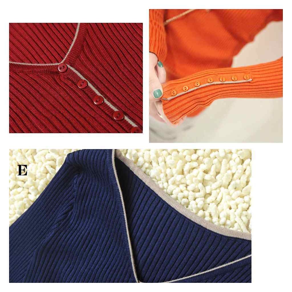 レディース　ニット　ロング　スリム　セーター　無地　Vネック　長袖　シンプル　カジュアル　大人可愛い　フェミニン　オフィス　通勤　OL　デート　お出かけ　ブラック　ブラウン　ホワイト　オレンジ　送料無料