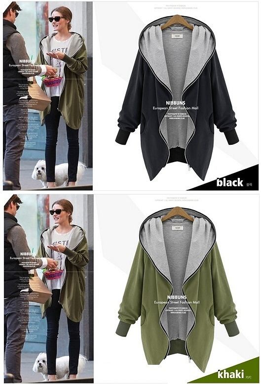 レディース　フーデッドジャンパー　ミドル丈　長袖　大きいサイズ　春ジャケット　ゆったり　おしゃれ　カジュアル　デート　お出かけ　グリーン　送料無料