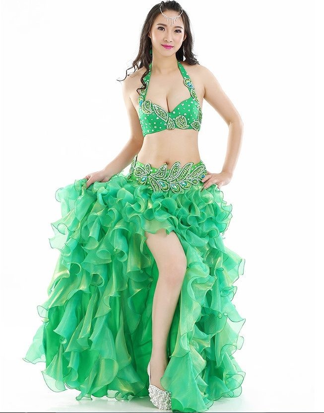 レディース　ベリーダンス　ドレス　衣装　ホルターネック　ダンス　ジャズダンス　ダンスウェア　パーティー　ステージ　イベント　舞台　モダンダンス　社交ダンス　セクシー　パープル　グリーン　ホワイト　フリーサイズ　送料無料