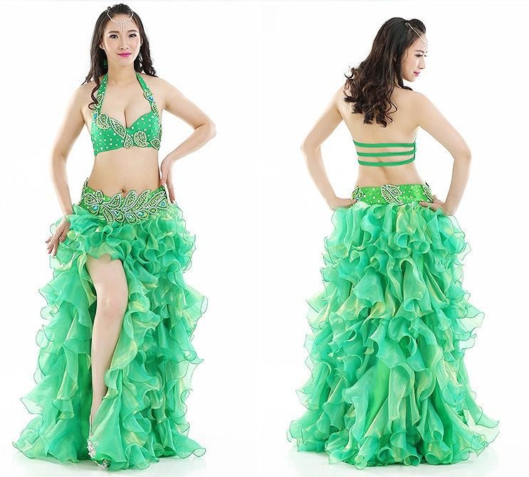 レディース　ベリーダンス　ドレス　衣装　ホルターネック　ダンス　ジャズダンス　ダンスウェア　パーティー　ステージ　イベント　舞台　モダンダンス　社交ダンス　セクシー　パープル　グリーン　ホワイト　フリーサイズ　送料無料