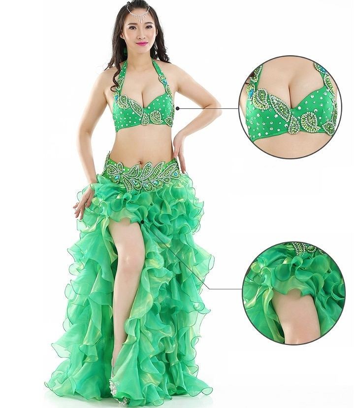 レディース　ベリーダンス　ドレス　衣装　ホルターネック　ダンス　ジャズダンス　ダンスウェア　パーティー　ステージ　イベント　舞台　モダンダンス　社交ダンス　セクシー　パープル　グリーン　ホワイト　フリーサイズ　送料無料