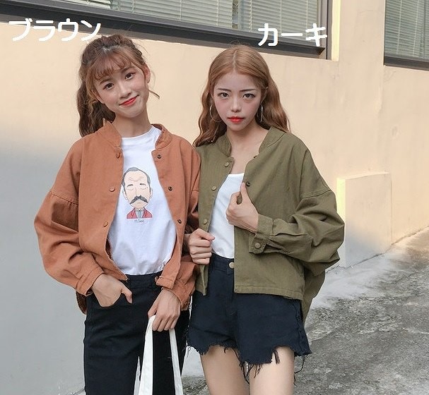 レディース　アウター　ジャケット　長袖　無地　綿　コットン　ショート丈　フィッシュテール　シンプル　ゆったり　おしゃれ　カジュアル　大人可愛い　フェミニン　デート　お出かけ　普段着　カーキ　グリーン　送料無料