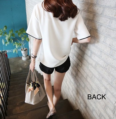 レディース　ファッション　女性　かわいい　ビッグヤード　ラウンドネック　Ｔシャツ　半袖　ルーズ　大人カジュアル　夏　外出　アウトドア　レジャー　ホワイト　送料無料
