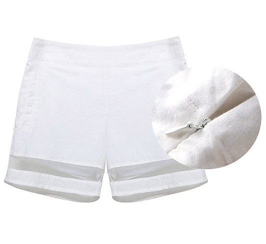 レディース　ファッション　トップス　ボトムス　Tシャツ　シンプル　単色　ラウンドネック　半袖　ショートパンツ　レース　かわいい　キュート　カジュアル　夏　涼し気　旅行　デート　普段着　グリーン×ホワイト　送料無料