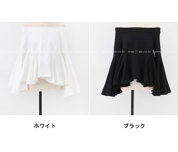 レディース　トップス　長袖　チュニック　オフショルダー　カットソー　Tシャツ　袖フレア　フラウンス　フリル　大きいサイズ　ゆったり　無地　大人カジュアル　おしゃれ　セクシー　デート　リゾート　買い物　ホワイト　ブラック　送料無料