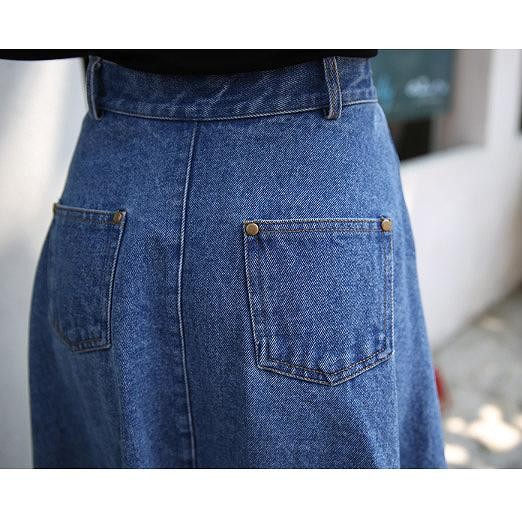 レディース　ファッション　ドレススカート　ロングデニム　長袖　　夏　大人カジュアル　かわいい　キュート　旅行　買い物　デート　外出　ブルー　ネイビー　送料無料
