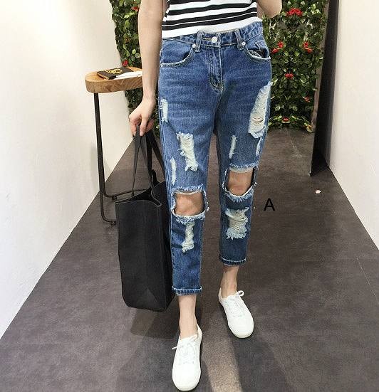 レディース　ファッション　ボトムス　デニムパンツ　ダメージド加工　春　夏　秋　大人カジュアル　パンツ　かわいい　キュート　旅行　買い物　デート　外出　ネイビー　ライトブルー　送料無料