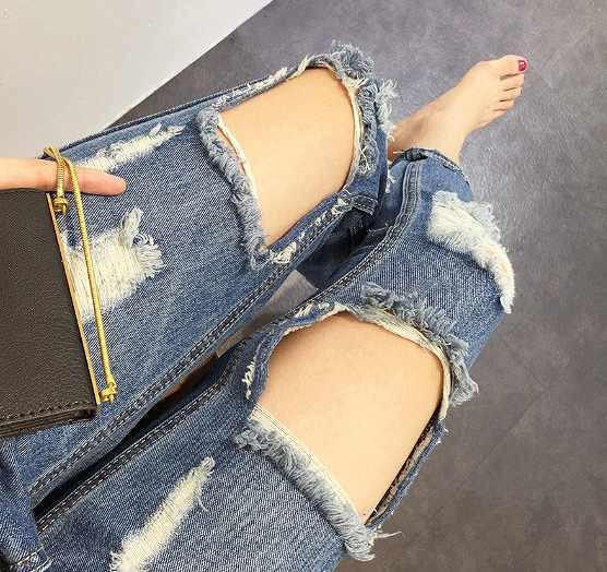 レディース　ファッション　ボトムス　デニムパンツ　ダメージド加工　春　夏　秋　大人カジュアル　パンツ　かわいい　キュート　旅行　買い物　デート　外出　ネイビー　ライトブルー　送料無料