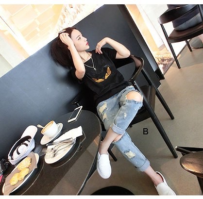 レディース　ファッション　ボトムス　デニムパンツ　ダメージド加工　春　夏　秋　大人カジュアル　パンツ　かわいい　キュート　旅行　買い物　デート　外出　ネイビー　ライトブルー　送料無料