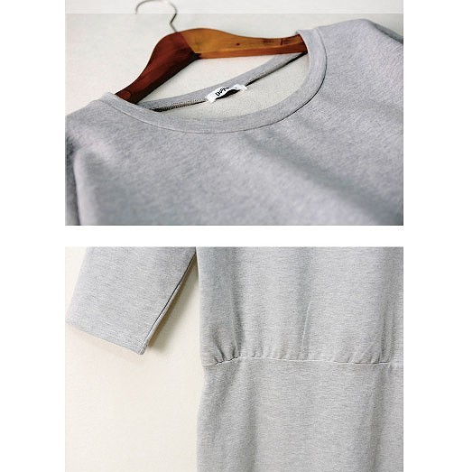 レディース　ファッション　ワンピース　ドレス　セータードレス　オールインワン　ラウンドネック　シンプル　単色　ショート丈　かわいい　セクシー　キュート　大人カジュアル　普段着　買い物　グレー　送料無料