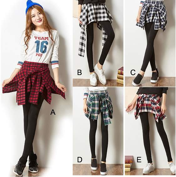 レディース　ボトムス　レギンス　キュロット　スカート　リボン　フレア　チェック　ストリート系　ヒップホップ　ダンス　ジャズ　カジュアル　フェミニン　普段着　おしゃれ　デート　リゾート　レッド　ブラック　グリーン　送料無料