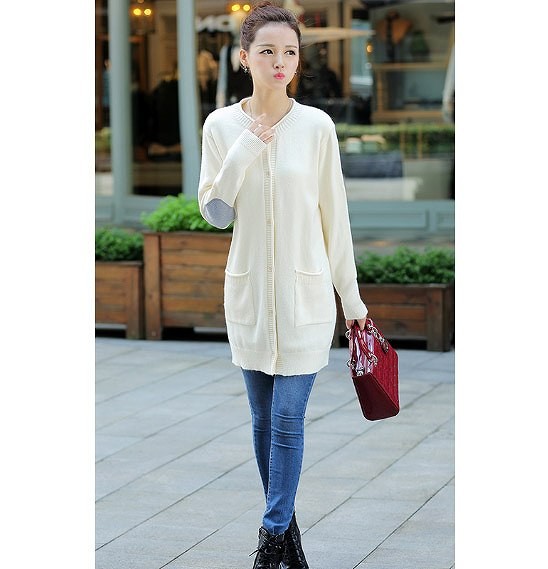 レディース　ロング　カーディガン　ニット　ジャケット　無地　ラウンドネック　フリーサイズ　長袖　シンプル　大人カジュアル　フェミニン　普段着　おしゃれ　デート　リゾート　ホワイト　ピンク　グレー　グリーン　送料無料