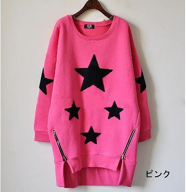 レディース　ファッション　Ｔシャツ　フリース　七分袖　夏　大人カジュアル　かわいい　キュート　旅行　買い物　デート　外出　普段着　ピンク　グリーン　ブラック　送料無料