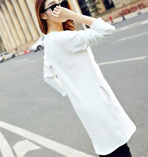 レディース　トップス　ファッション　ロングＴシャツ　長袖　ラウンドネック　プリント　夏　大人カジュアル　かわいい　買い物　デート　外出　普段着　ブラック　ネイビー　ホワイト　送料無料