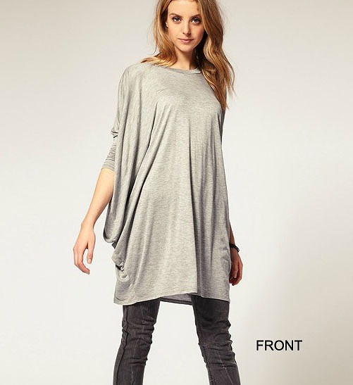 レディース　トップス　ファッション　ロングＴシャツ　長袖　ルーズ　夏　大人カジュアル　かわいい　キュート　買い物　デート　外出　普段着　ブラック　グレー　送料無料