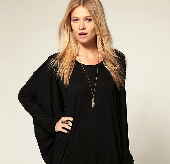 レディース　トップス　ファッション　ロングＴシャツ　長袖　ルーズ　夏　大人カジュアル　かわいい　キュート　買い物　デート　外出　普段着　ブラック　グレー　送料無料