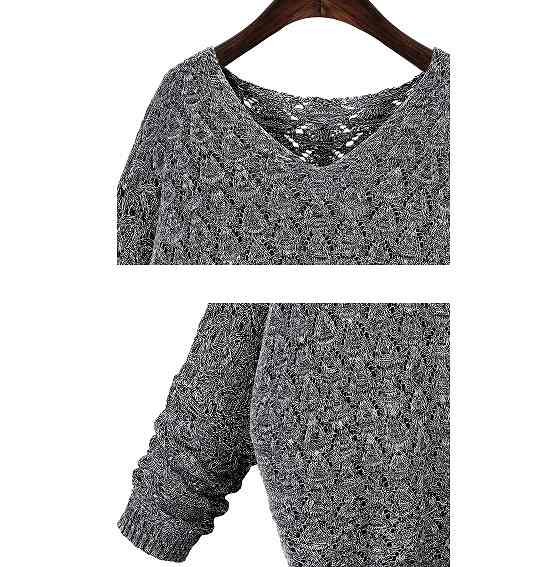 レディース　ファッション　トップス　長袖　セーター　ヘッジバットシャツ　ニット　ミディアム丈　大人カジュアル　普段着　買い物　外出　秋　冬　かわいい　キュート　ディープグレー　ライトグレー　送料無料