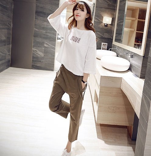 レディース　Ｔシャツ　ラウンドネック　コットンスリーブ　七分袖　シンプル　かわいい　大人カジュアル　フェミニン　普段着　おしゃれ　パーティ　デート　ホワイト　グレー　送料無料