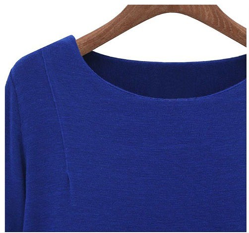 レディース　Ｔシャツ　ラウンドネック　ぺプラムトップス　アウター　長袖　かわいい　大人カジュアル　普段着　おしゃれ　パーティ　デート　ブルー　ブラック　送料無料