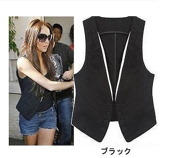 レディース　ベスト　スリム　シンプル　かわいい　キュート　エレガント　大人カジュアル　外出　普段着　おしゃれ　夏　デート　リゾート　ブラック　ホワイト　送料無料