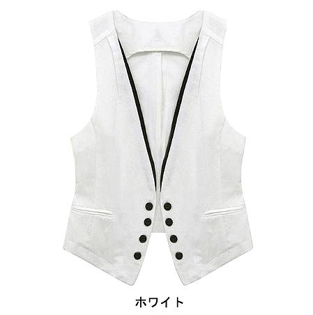 レディース　ベスト　スリム　シンプル　かわいい　キュート　エレガント　大人カジュアル　外出　普段着　おしゃれ　夏　デート　リゾート　ブラック　ホワイト　送料無料