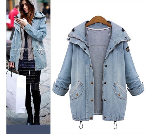 レディース　ジャケット　デニム　長袖　フードベスト付き　かわいい　キュート　エレガント　大人カジュアル　外出　通勤　普段着　おしゃれ　デート　ブルー　送料無料