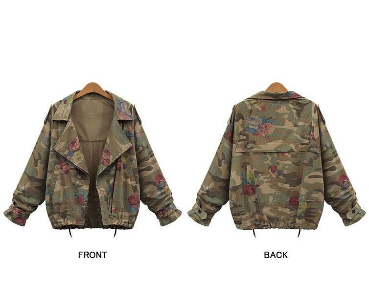 レディース　ジャケット　迷彩　ミリタリー　ライトアウター　カモフラ　シンプル　長袖　大きいサイズ　カジュアル　スポーツ　アウトドア　普段着　おしゃれ　デート　リゾート　グリーン　送料無料