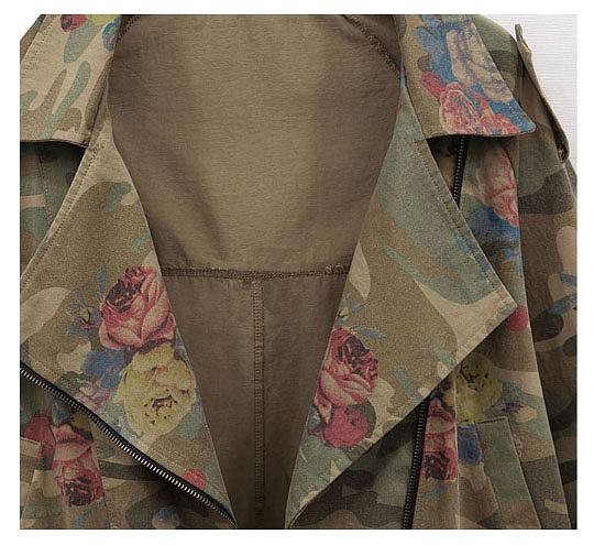 レディース　ジャケット　迷彩　ミリタリー　ライトアウター　カモフラ　シンプル　長袖　大きいサイズ　カジュアル　スポーツ　アウトドア　普段着　おしゃれ　デート　リゾート　グリーン　送料無料