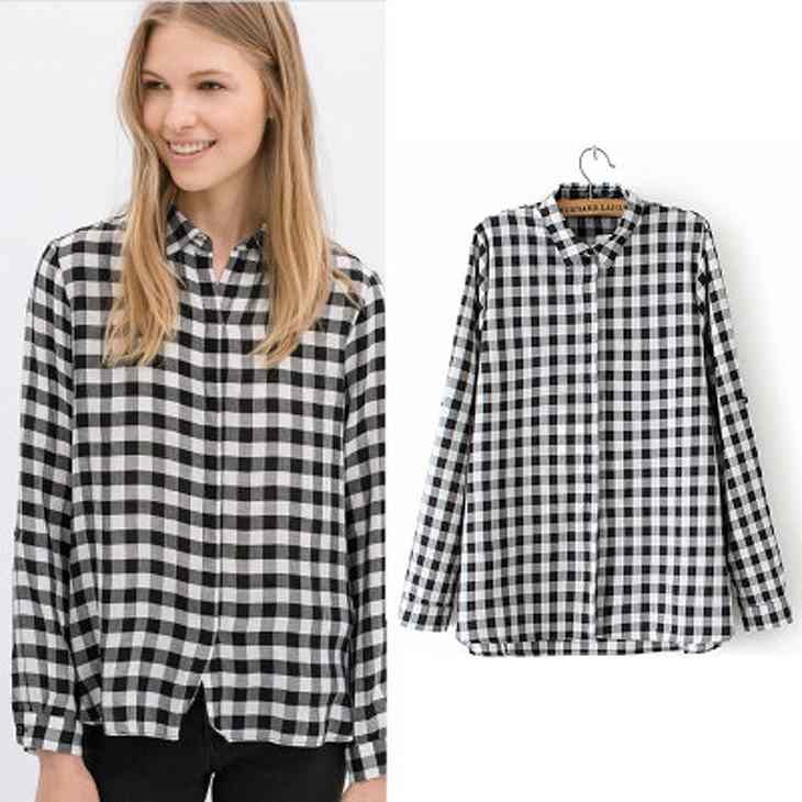 レディース　シャツ　チェック柄　パターン　長袖　大人カジュアル　スポーツ　フェミニン　かわいい　オフィス　仕事　人気　お出かけ　デート　リゾート　ブラック　送料無料