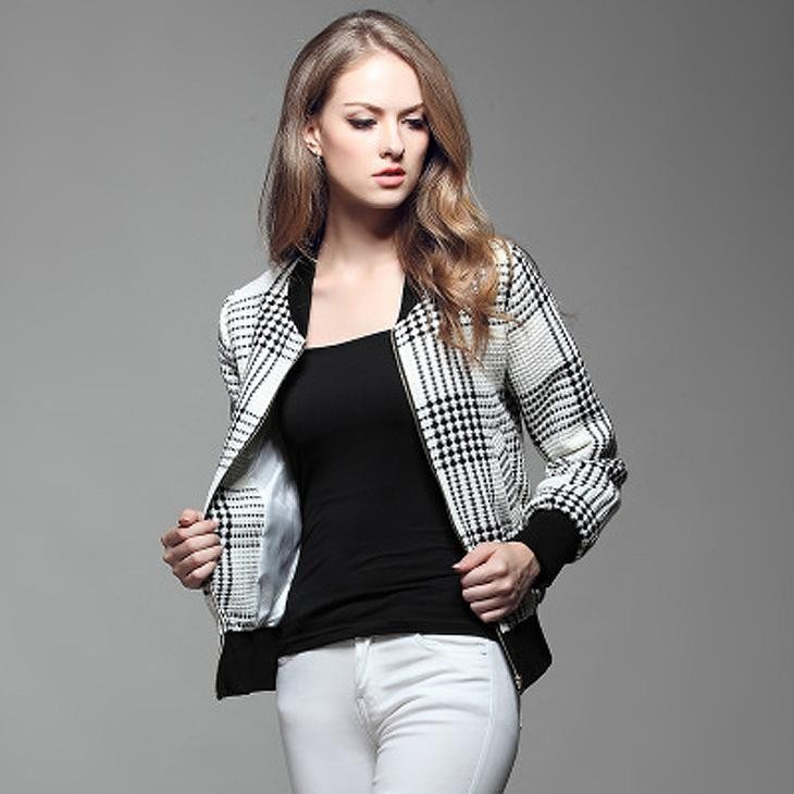 レディース　ショートジャケット　チェック柄　長袖　大人カジュアル　スポーツ　フェミニン　かわいい　オフィス　仕事　人気　お出かけ　デート　リゾート　ブラック　送料無料