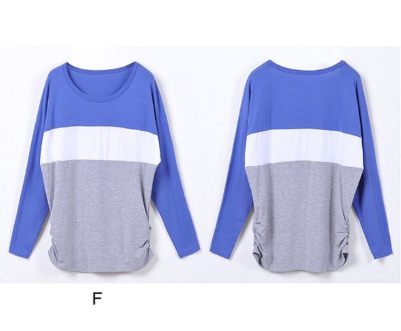 レディース　トップス　Tシャツ　カットソー　長袖　ランダムボーダー　シンプル　ラウンドネック　大人カジュアル　大きいサイズ　スポーツ　ヨガ　おしゃれ　デート　リゾート　イエロー　ブルー　グレー　ピンク　ブラック　ホワイト　パープル　送料無料