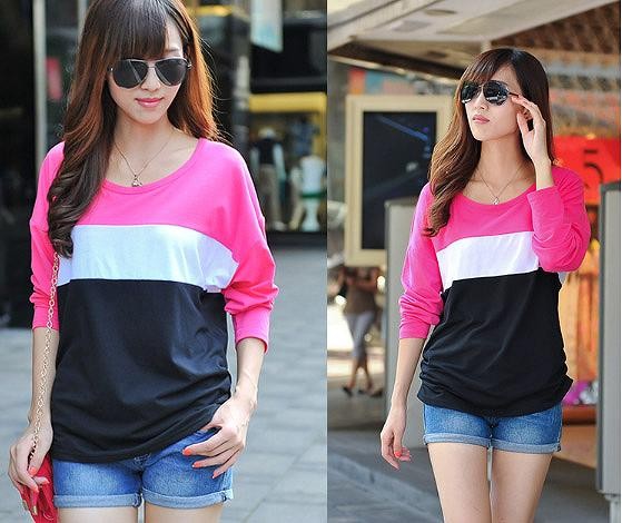 レディース　トップス　Tシャツ　カットソー　長袖　ランダムボーダー　シンプル　ラウンドネック　大人カジュアル　大きいサイズ　スポーツ　ヨガ　おしゃれ　デート　リゾート　イエロー　ブルー　グレー　ピンク　ブラック　ホワイト　パープル　送料無料